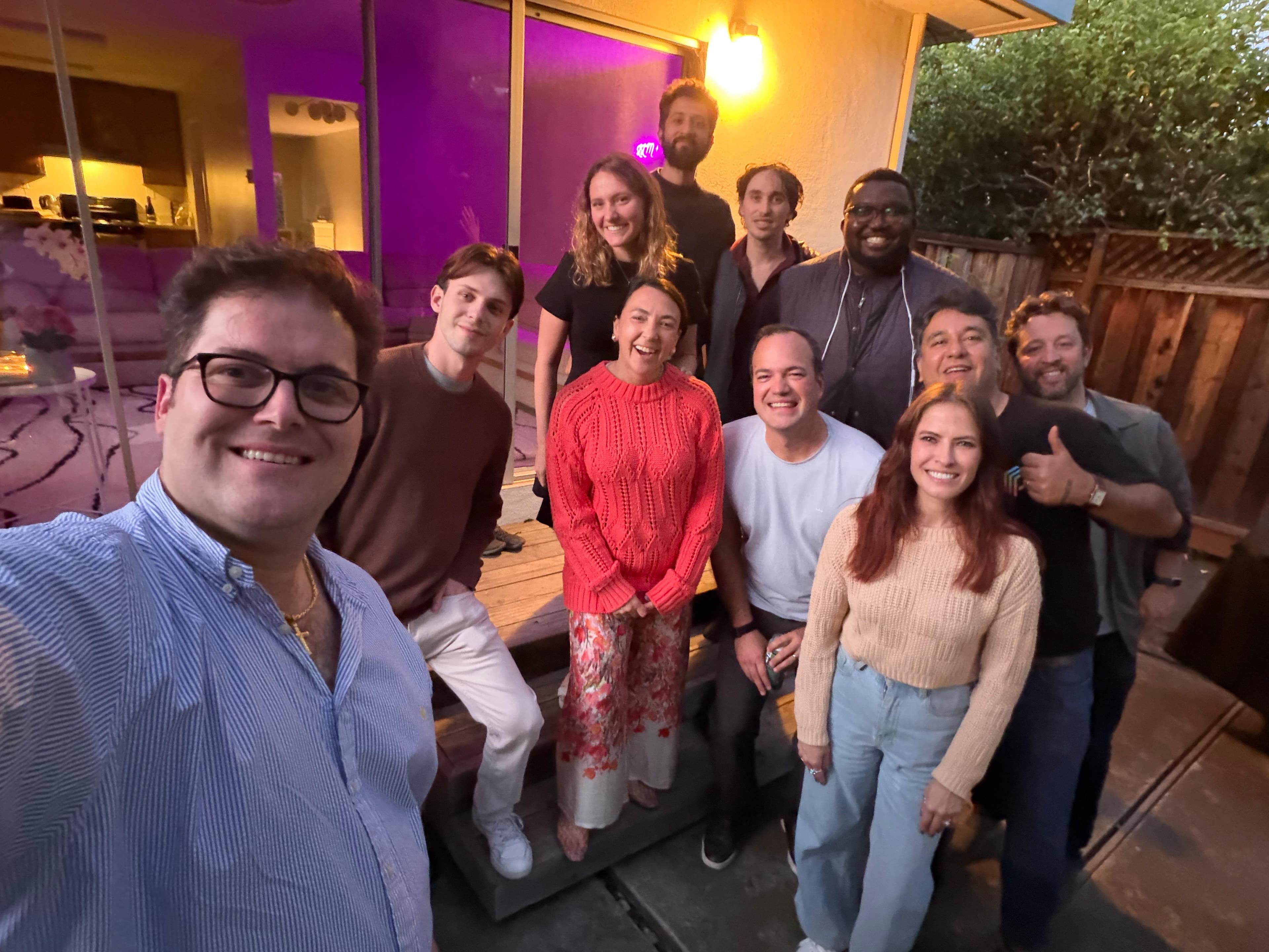 Hacker Garage cohort 07 founders gathered at a Monday dinner